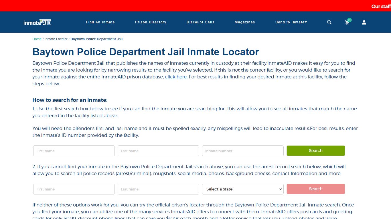 Baytown Police Department Jail Inmate Locator