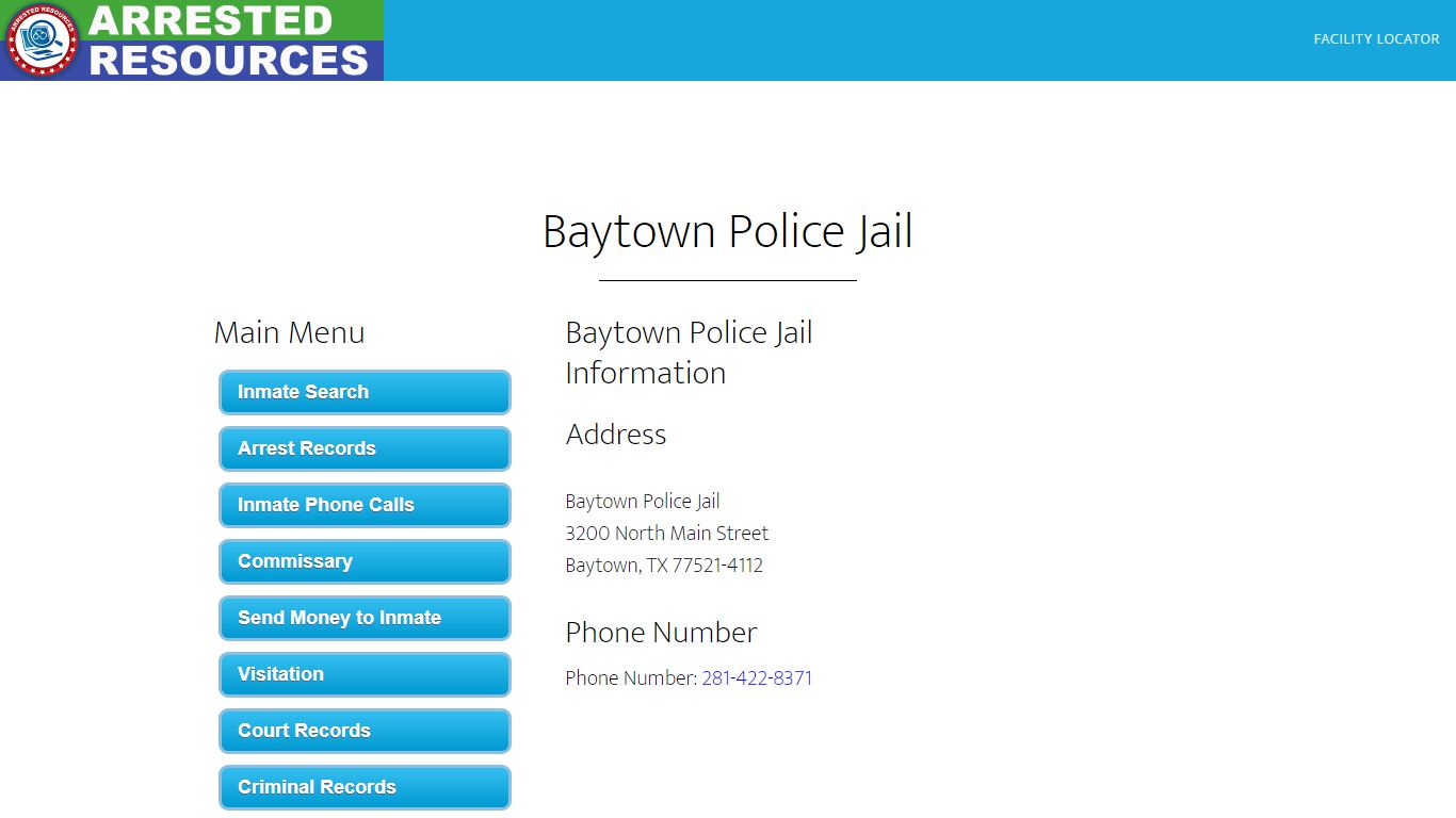 Baytown Police Jail - Inmate Search - Baytown, TX